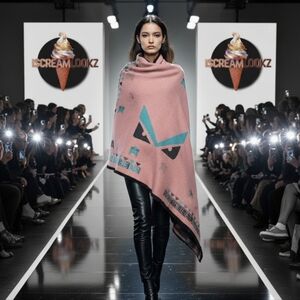 Fendi Gray and Pink Blanket